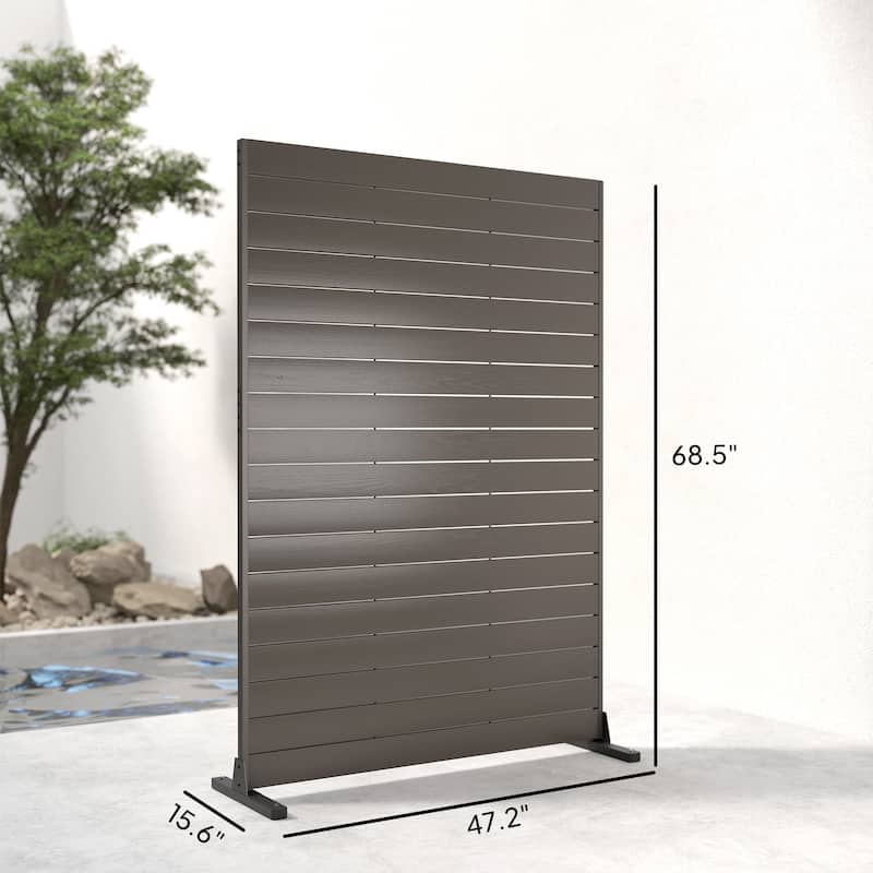 Outsunny HDPE Outdoor Privacy Screen, 47.2"W x 68.5"H Decorative Privacy Fence Screen with Stand and 6 Panels