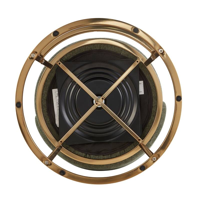 Spruce & Spring Chloe Upholstered Swivel Counter Bar Stool with Metal Frame and Arched Back