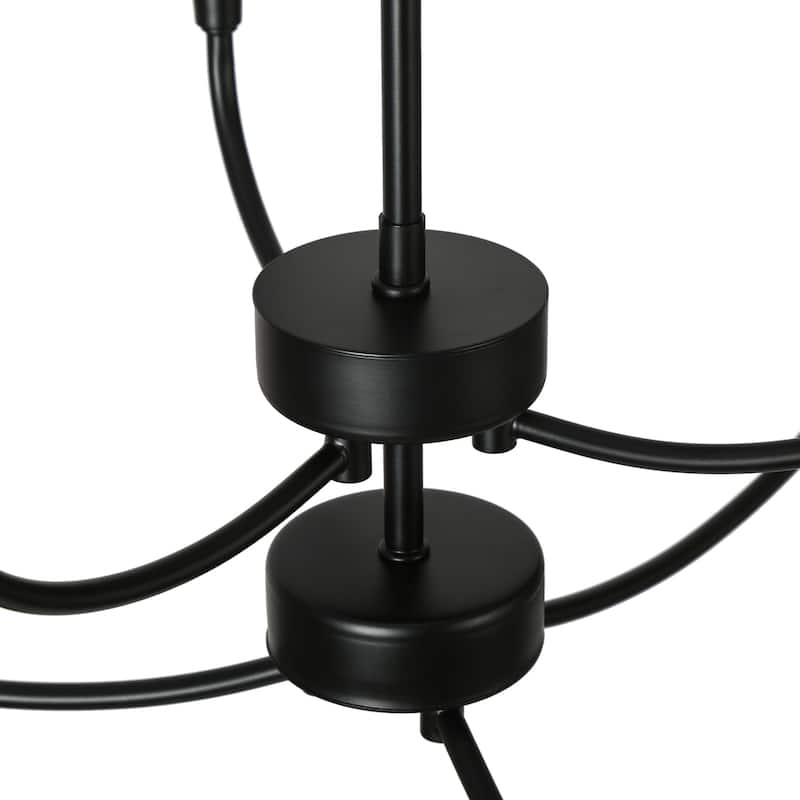 Modern Contemporary 6-Light Candle Black Chandelier for Dining Room