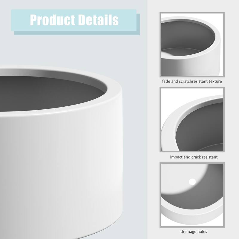 Durable Raised Outdoor Planter Pot, with Drainage Hole and Rubber Plug