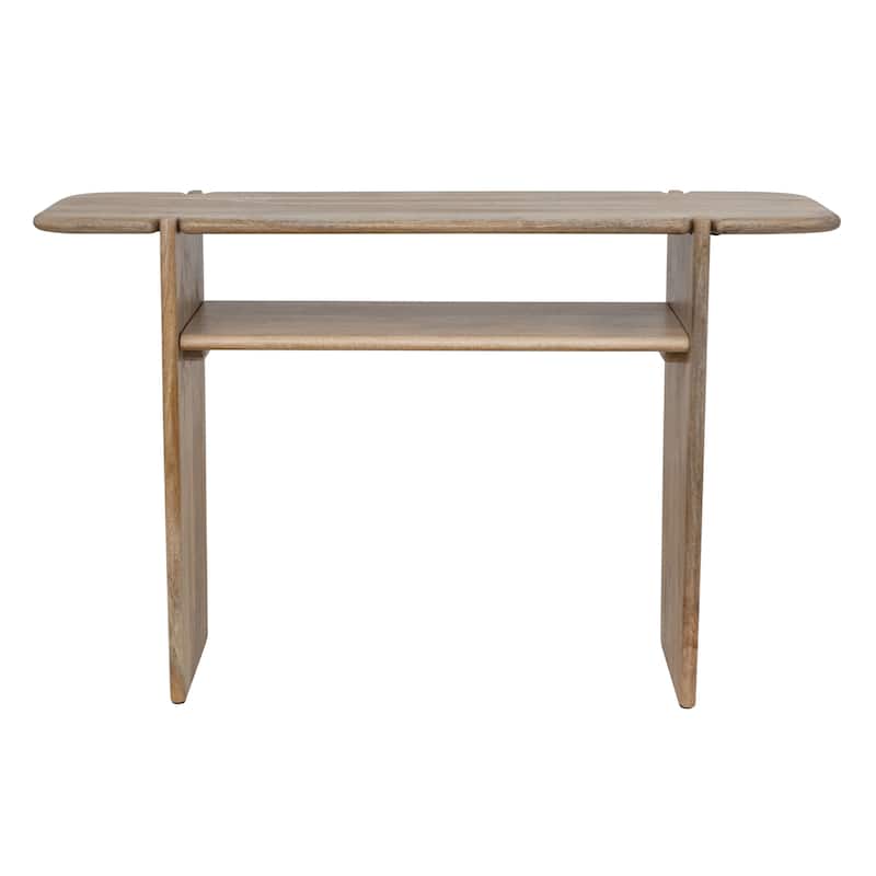 Mango Wood Console Table with Shelf - Natural
