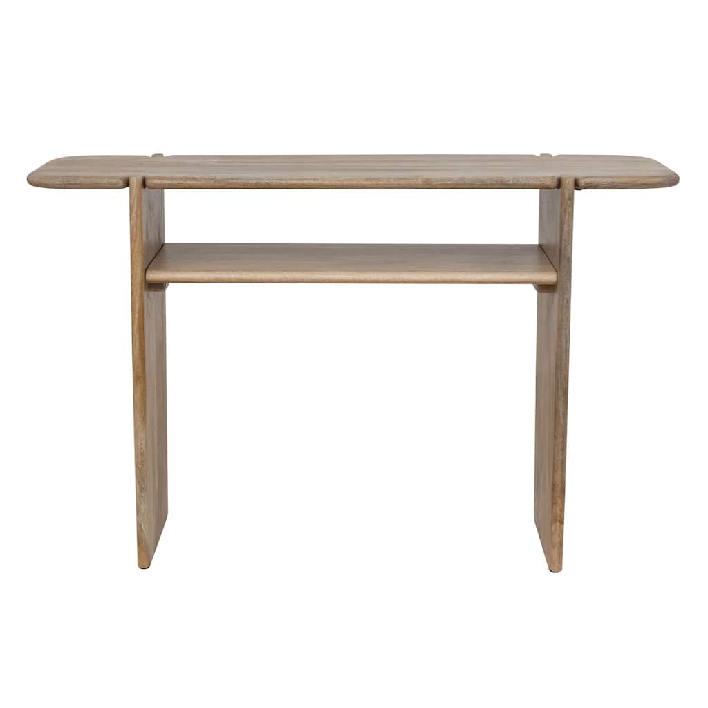 Mango Wood Console Table with Shelf