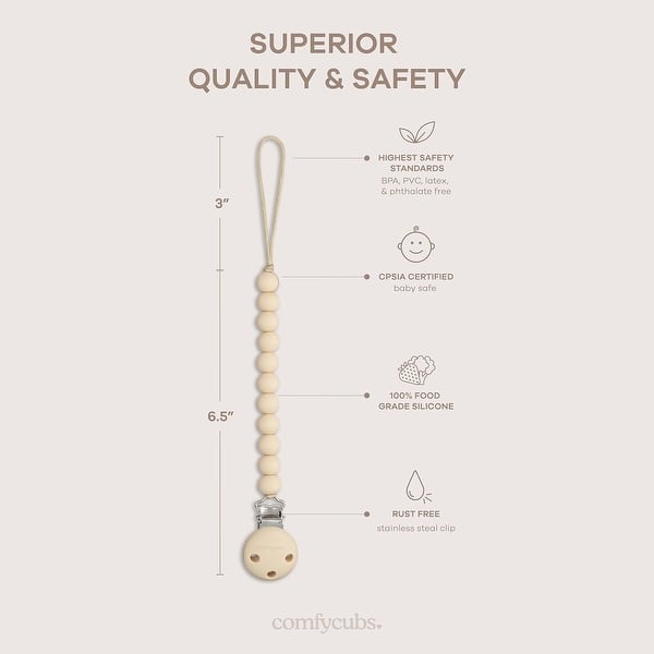 dimension image slide 0 of 8, Pacifier Clip for Boys and Girls by Comfy Cubs