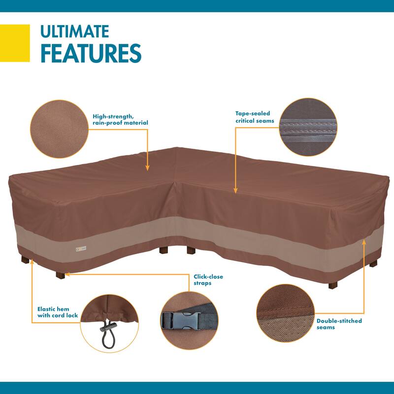 Duck Covers Ultimate Waterproof 104 Inch Patio Left-Facing Sectional Lounge Set Cover