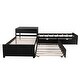 preview thumbnail 6 of 7, L-Shaped Twin Size Platform Bed with Trundle and Built-In Desk