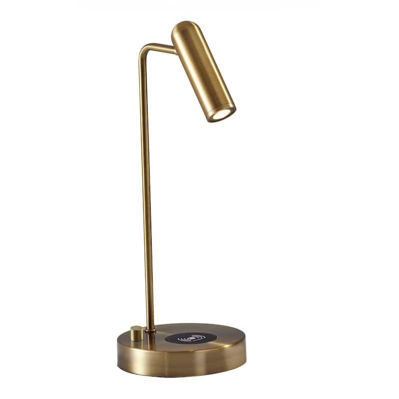 Ultra Sleek Brass Metal LED Desk Lamp - 6 x 8 x 16.5
