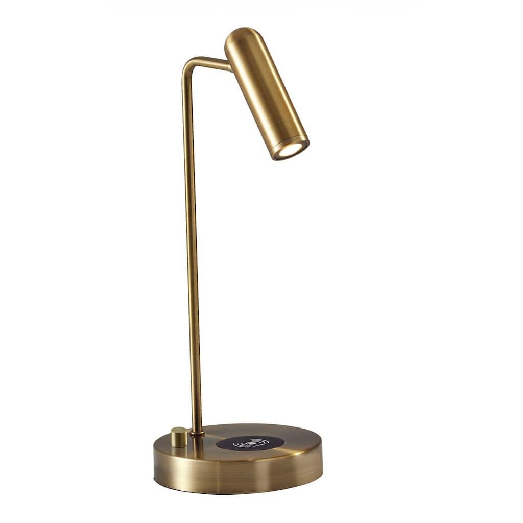 Ultra Sleek Brass Metal LED Desk Lamp - 6 x 8 x 16.5