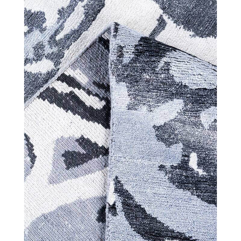 Modern One-of-a-Kind Hand-Knotted Area Rug, Blue - 9' 1" x 12' 1"