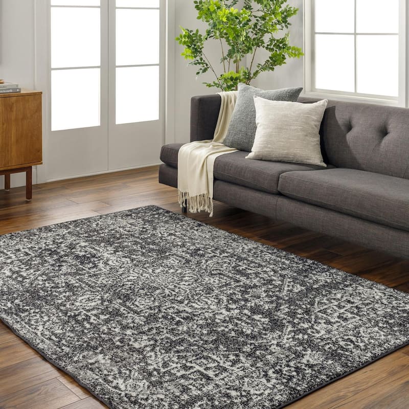 Livabliss Harput Traditional Area Rug - Charcoal - Rectangle - 5' 3" x 7' 3"