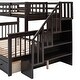 preview thumbnail 13 of 17, Twin over Full Bunk Bed with Drawer, Storage and Guard Rail, Espresso