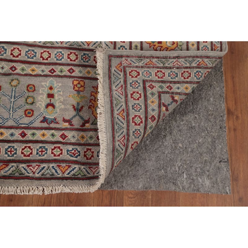 All-Over Kazak Area Rug Handmade Wool Carpet - 9'7" x 13'1"