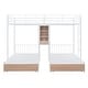 preview thumbnail 22 of 24, Triple Bunk Bed With Drawers,Full Over Twin & Twin,Multi-Functional Metal Frame Bed With Desks And Shelves In The Middle