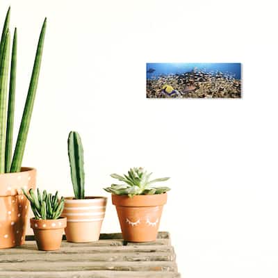 Wynwood Studio Canvas Animals David Fleetham - Panoramic Philippine Reef Blue and Teal Nautical & Coastal Wall Art Canvas Print