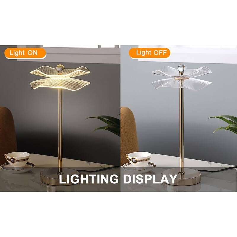 LED Acrylic Copper Gold Luminaire Table Lamp