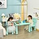 preview thumbnail 9 of 17, Kids Table and Chair Set, Plastic Children Activity Table and 2 Chairs for Art Craft, Easy-Clean Tabletop