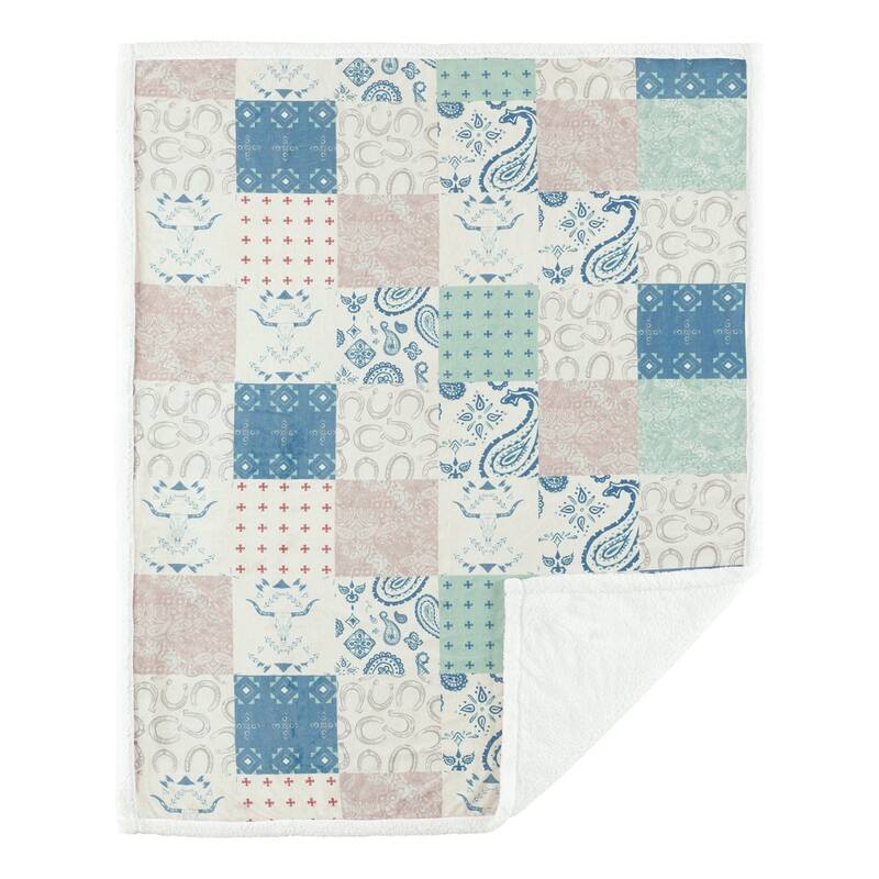 Indigo Hill by HiEnd Accents Campfire Sherpa Fleece Throw, 1PC or 3PC