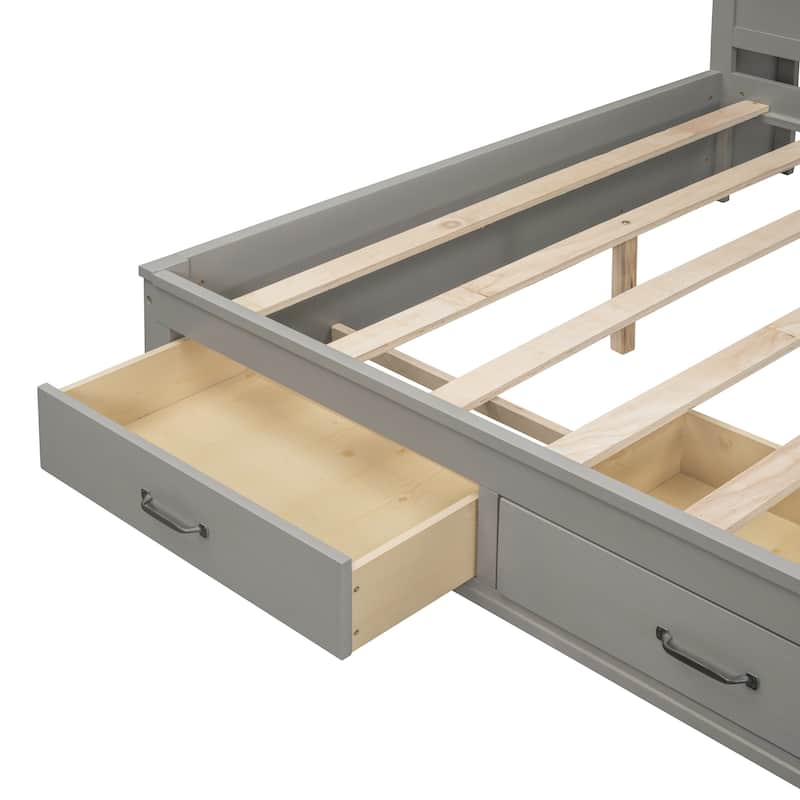 Wooden Daybed with 3 Storage Drawers