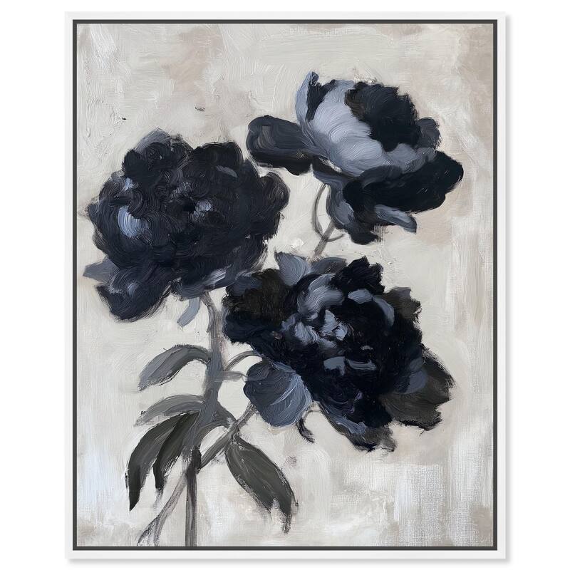 Peonies in Shadow Canvas by Art Remedy - 24" x 30" - White