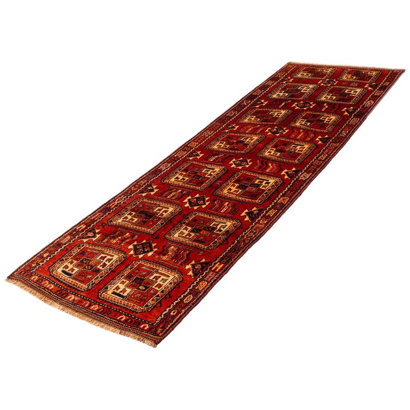 ECARPETGALLERY Hand-knotted Melis Vintage Red Wool Rug - 4'3 x 13'0