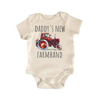 Farmhand Farmer Tractor - Baby Boy Girl Clothes Infant Bodysuit Funny Cute Newborn