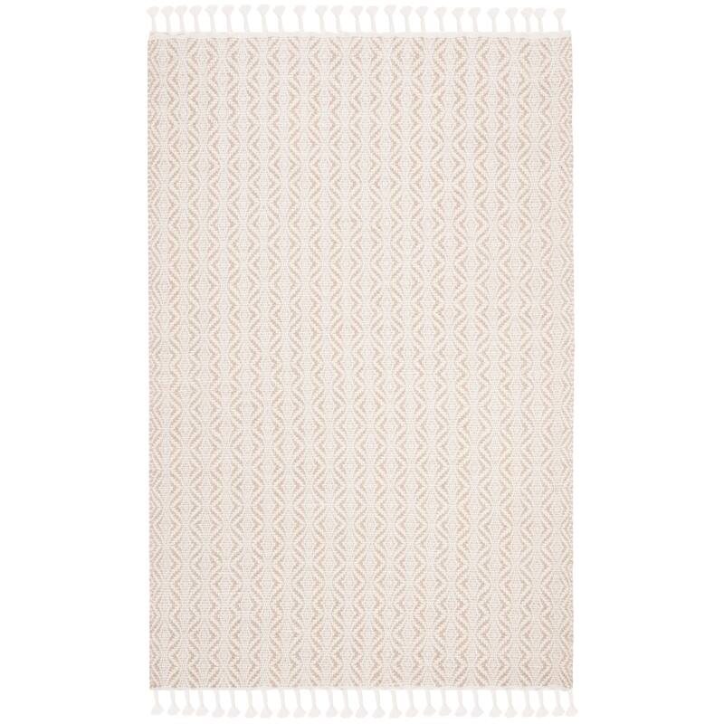 SAFAVIEH Handmade Natura Sejla Transitional Geometric Beige Wool Rug