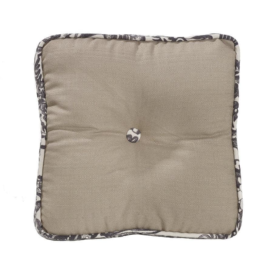 HiEnd Accents Augusta Buttoned Toile Box Pillow, 18"X18"