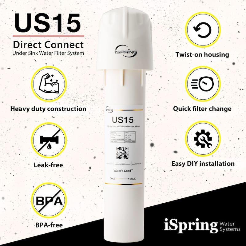 iSpring Leak-Free Direct Connect Under Sink Water Filter System