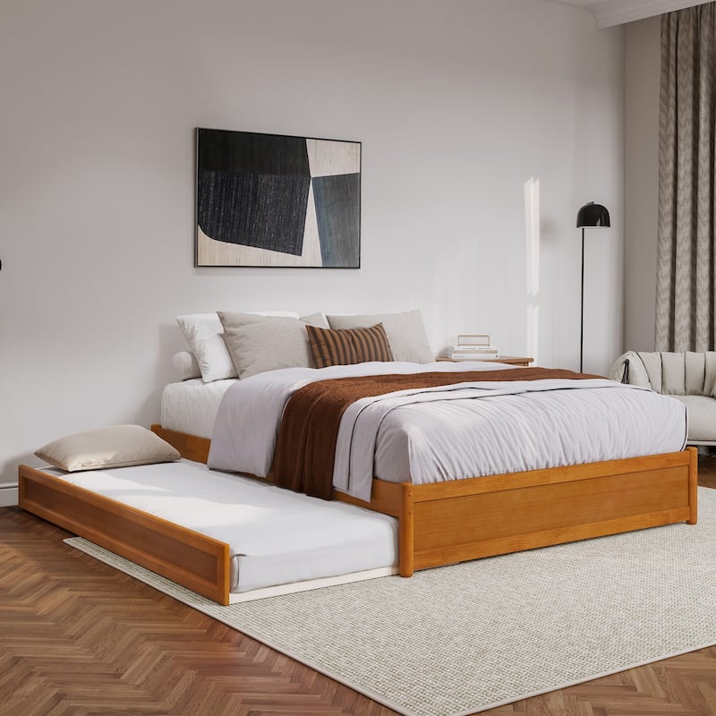 Barcelona Panel Platform Bed with Twin Trundle