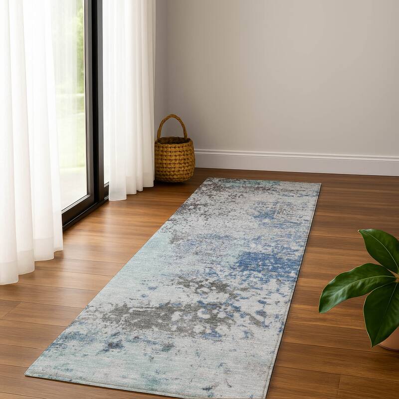 Premium Washable Super Soft Modern Casual Mayfield Rug - Turquoise - 2'3" x 7'6"