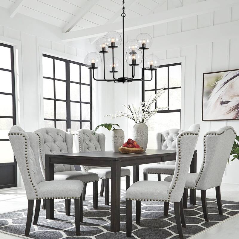 Modern 2-Tier Seeded Glass Globe Bubble Round Chandelier 27in Width