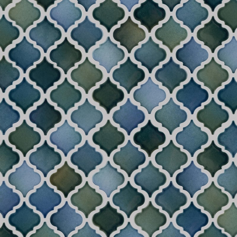 Merola Tile Hudson Tangier Lagoon 12-3/8" x 12-3/8" Porcelain Mosaic Floor and Wall Tile