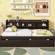 preview thumbnail 10 of 24, Twin Bed with Side Bookcase and Storage Drawers - Space-Optimizing Design