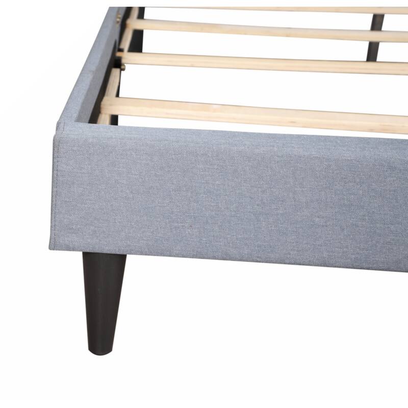 Blue Fabric Platform Bed, Full Size