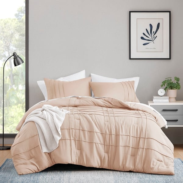 slide 2 of 148, Chelsea Square Evans Pinch Pleated Soft Washed Boho Comforter Set Blush - California King