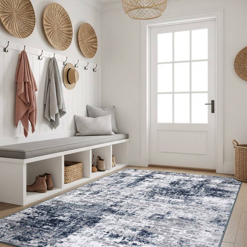 World Rug Gallery Distressed Abstract Area Rug
