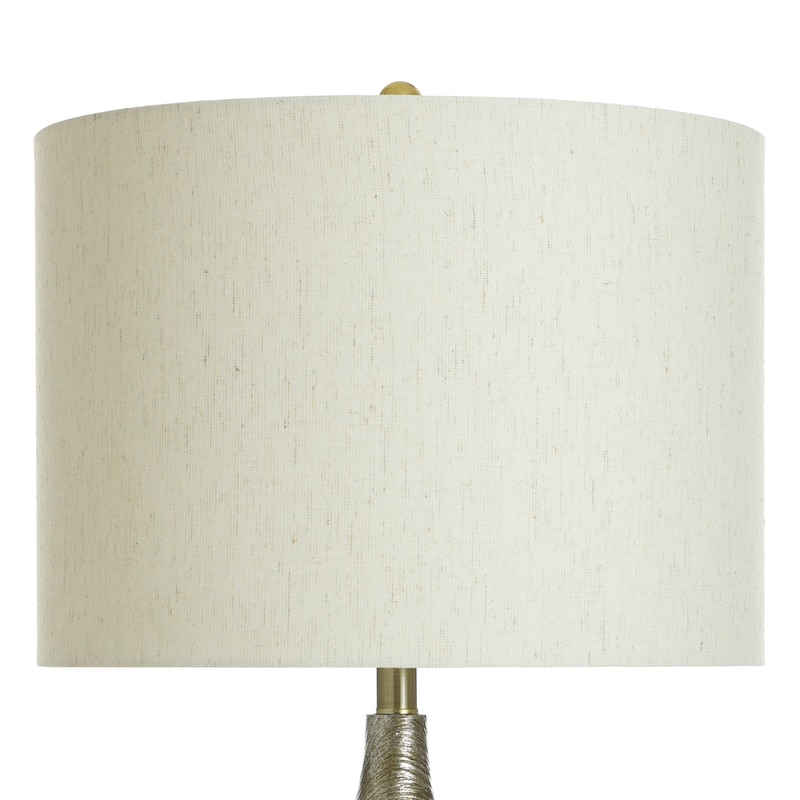 Galas Gold Table Lamp - Polyresin Body with Brushed Brass Accent - Cream Shade