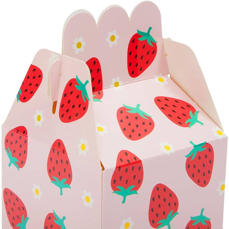 Sparkle and Bash Strawberry Birthday Party Favor Treat Boxes (Pink, 3.5 x 2.75 in, 36 Pack)