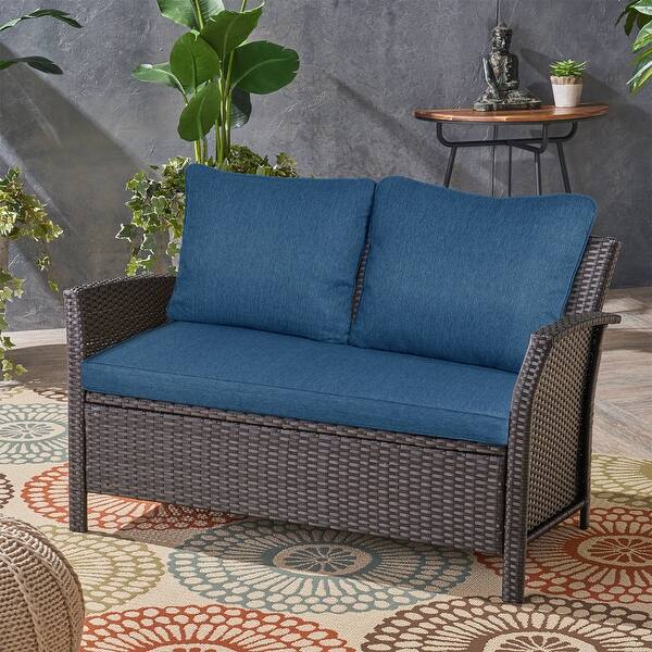Seat Cushion Patio Set With Blue Cushions Aoodor Loveseat Cushions