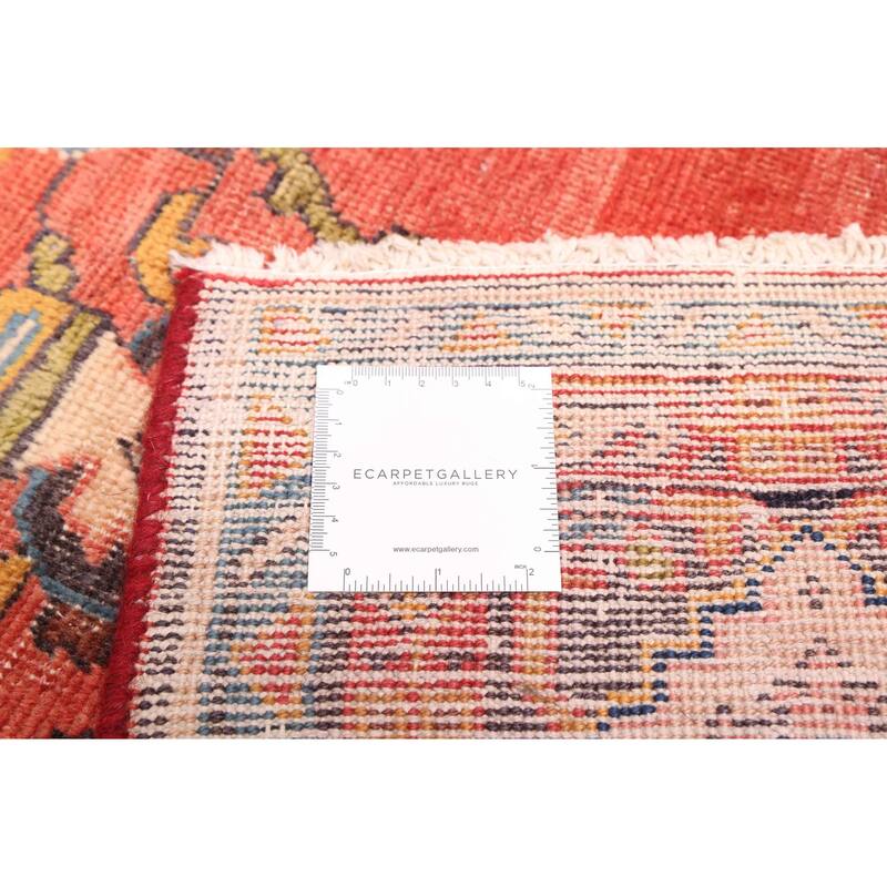 ECARPETGALLERY Hand-knotted Kayseri Vintage Light Red Wool Rug - 6'8 x 10'4