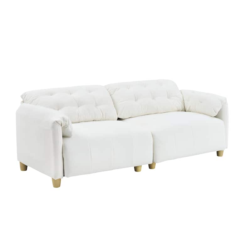Cloud Loveseat Sofa, Futon Sofa with Storage Space, Straight-Line Sofa with Upholstered Backrest 2-Seat Armchair