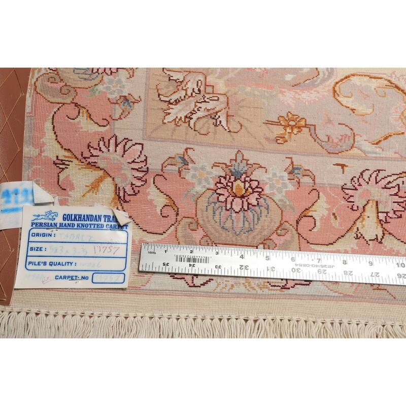 3'5''x5'3'' Hand Knotted Wool Ivory Traditional 300 KPSI Rug - 3' 5'' x 5' 3''