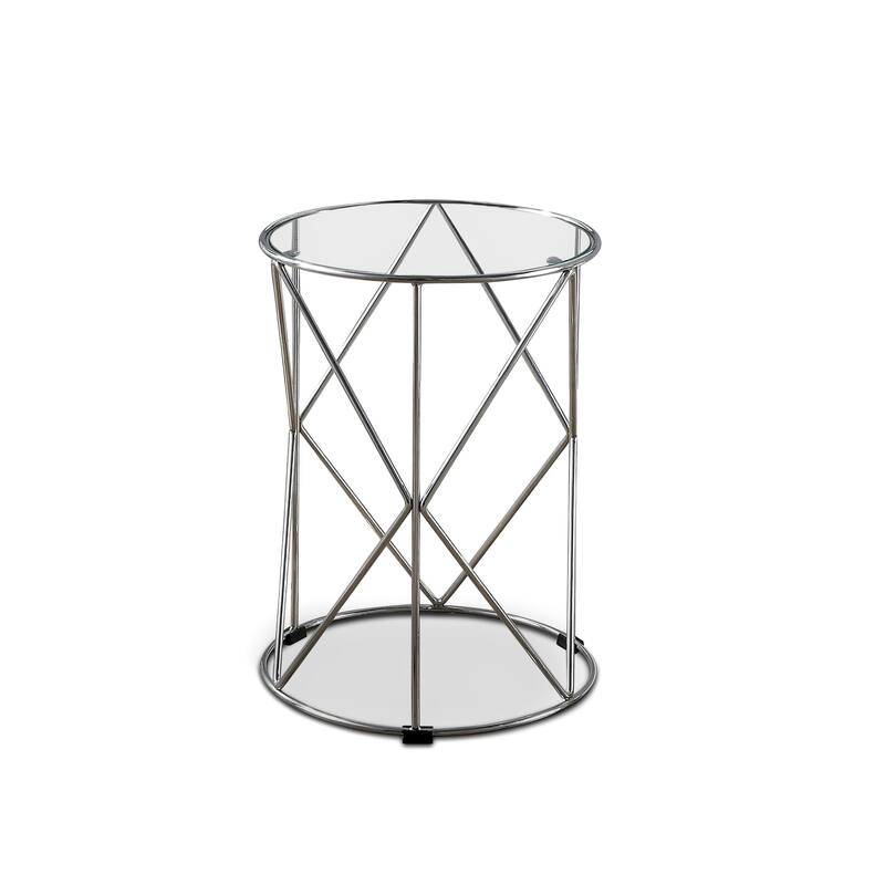 Erto Contemporary Chrome 17-inch Metal Nesting Table by Furniture of America