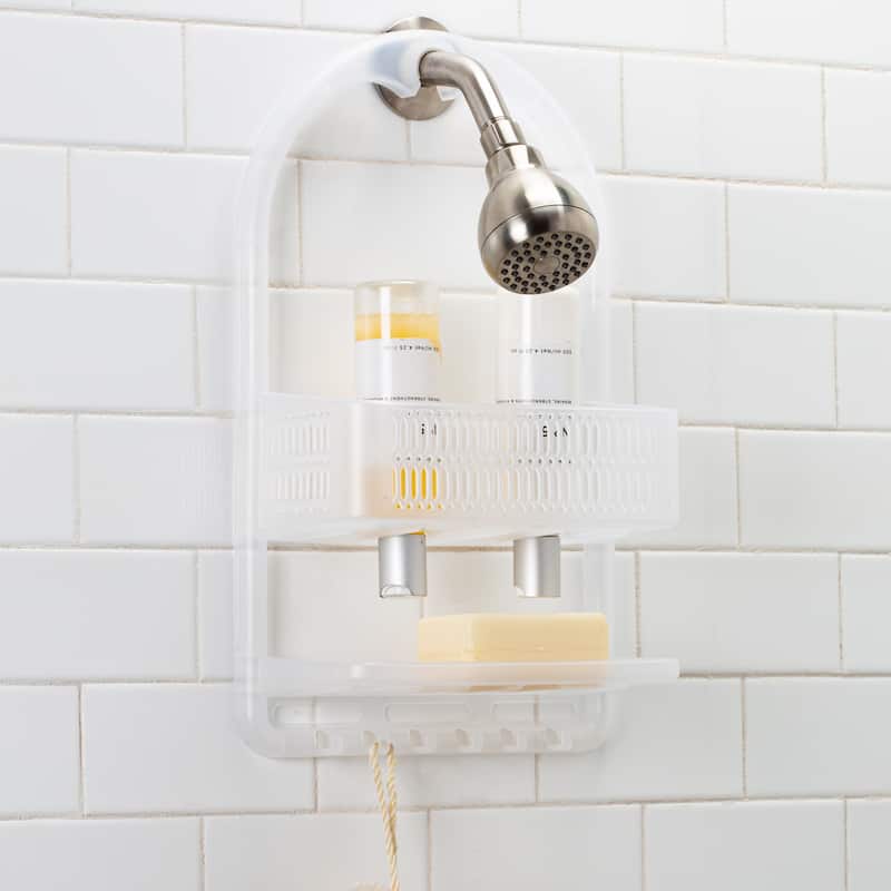 Bath Bliss Molded Shower Caddy in Frosted White - 17.13" x 10.43" x 4.72"