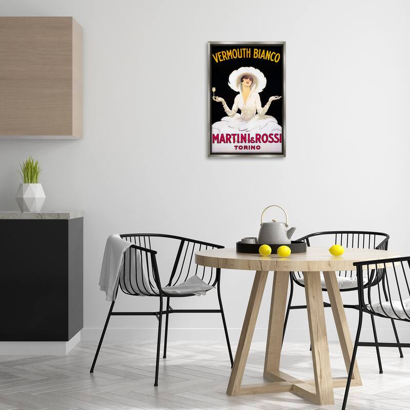 Stupell Vermouth Vintage Lady Advertisement Framed Floater Canvas Wall Art Design By Marcus Jules
