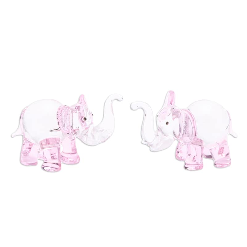 Novica Handmade The Pink Giants Handblown Glass Figurines (Pair)