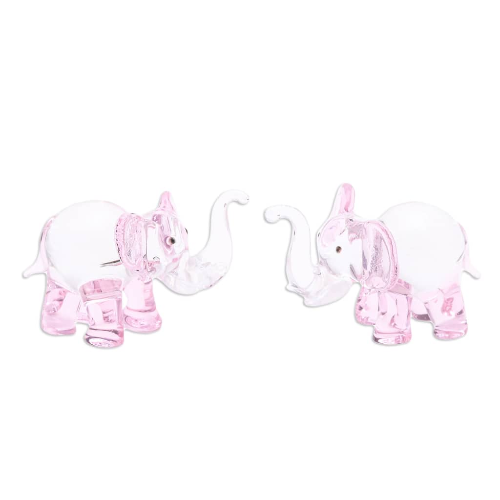 Novica Handmade The Pink Giants Handblown Glass Figurines (Pair)