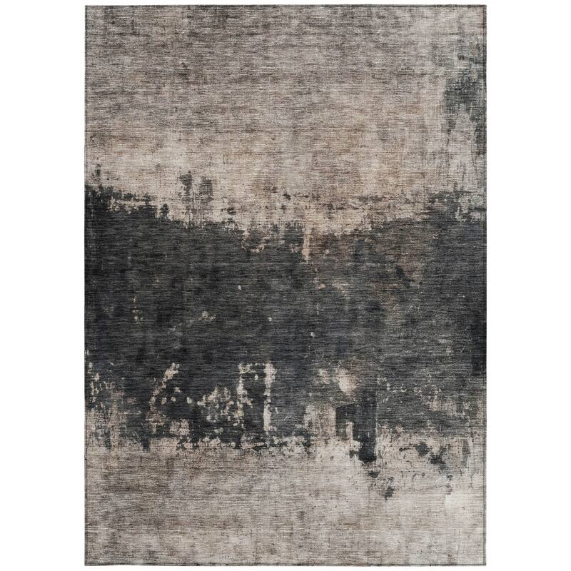 HomeRoots Abstract Transitional Rectangle Outdoor Rug
