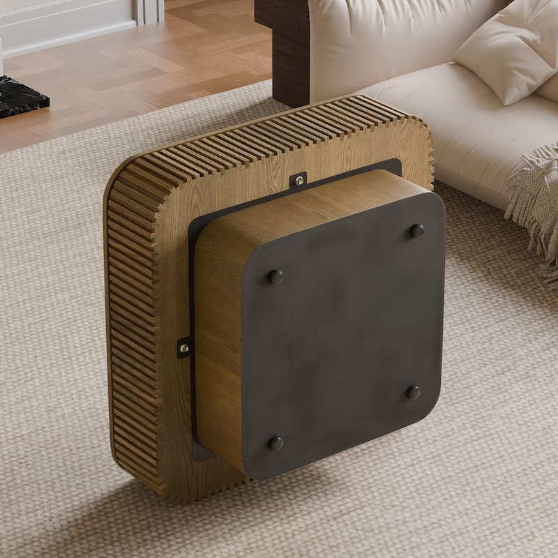 31.5'' Square Coffee Table with Storage - Brown