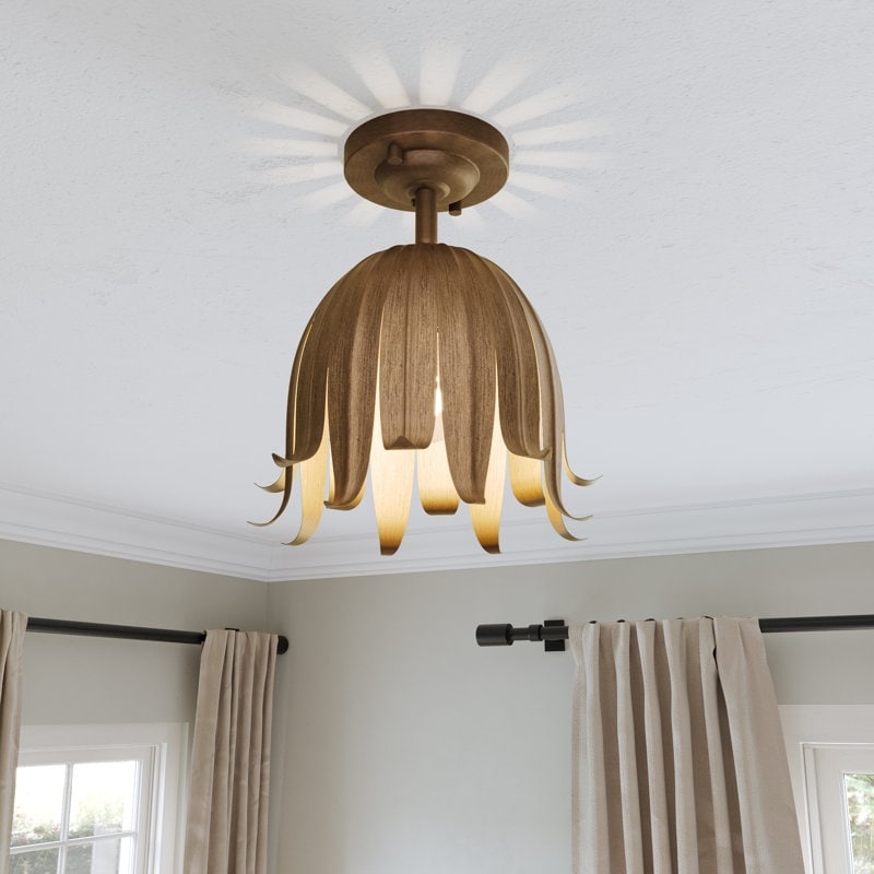 Acroma 1-Light Steel Dimmable Semi Flush Mount - N/A