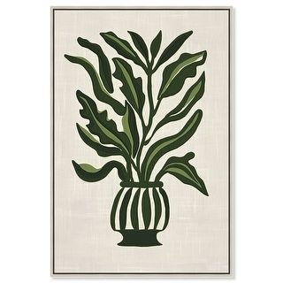 Green Vase I Minimalistic Botanical Art Prints Canvas Wall Art by Art Remedy